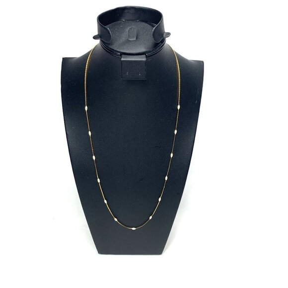 Napier Cocoon Link Chain Faux Pearl Station Necklace Gold Tone Opera Length 22" - Picture 3 of 7